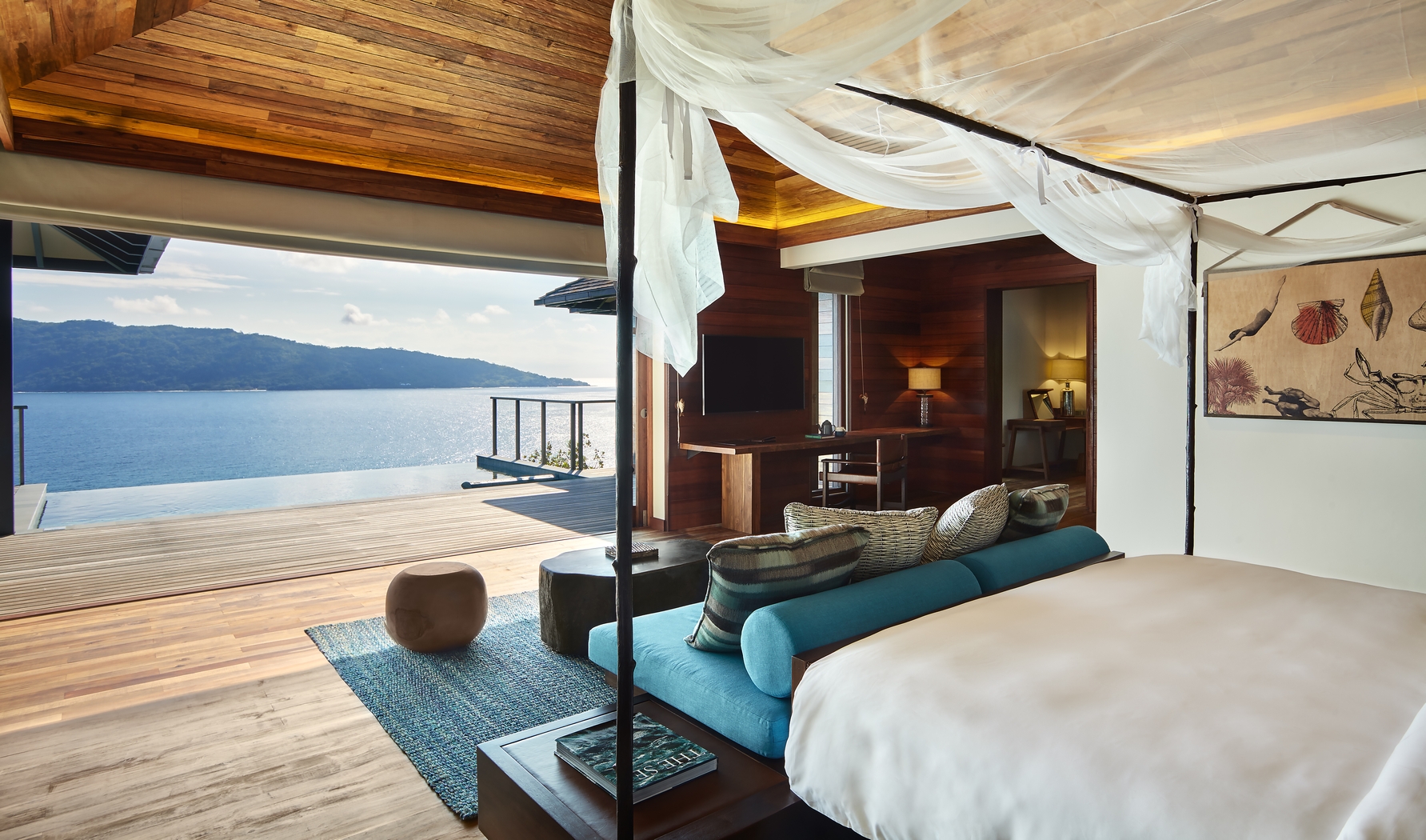 a pool villa with seaview at Raffles, Prasin, Seychelles