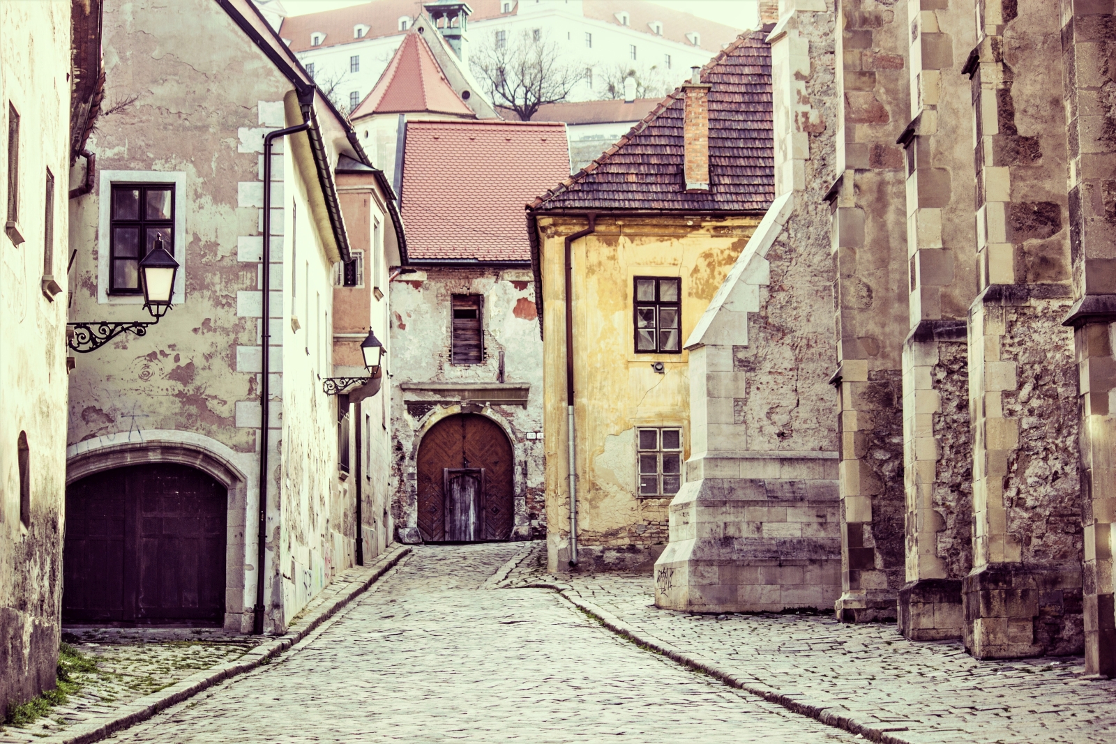Old street view in Bratislava in Slovakia