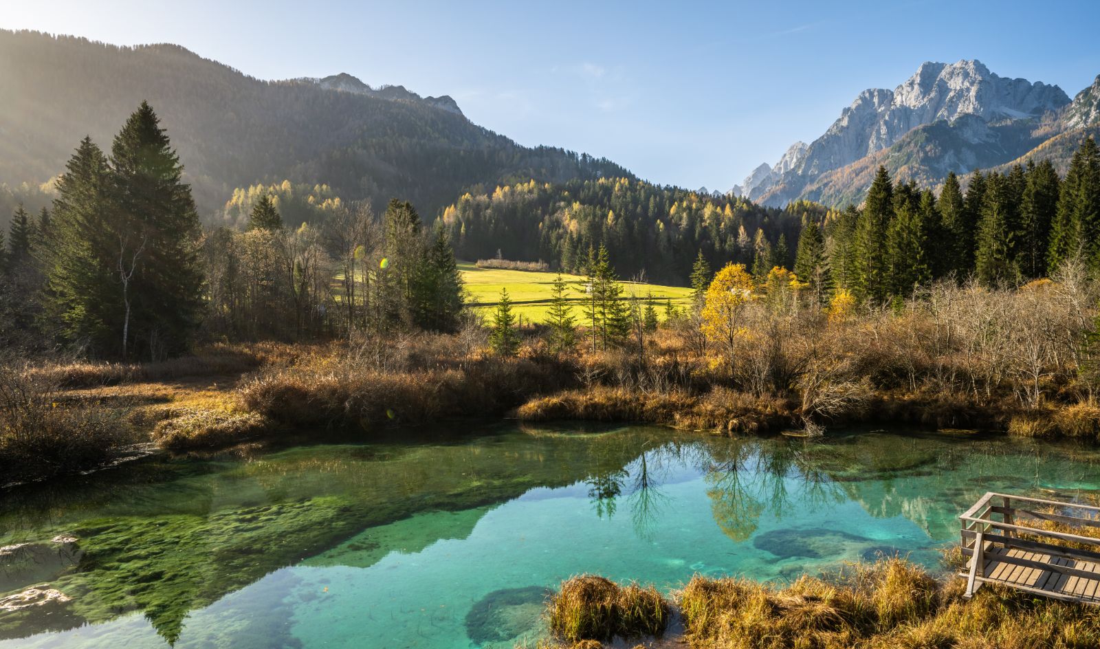 Wide shot of Triglav National Park in Slovenia