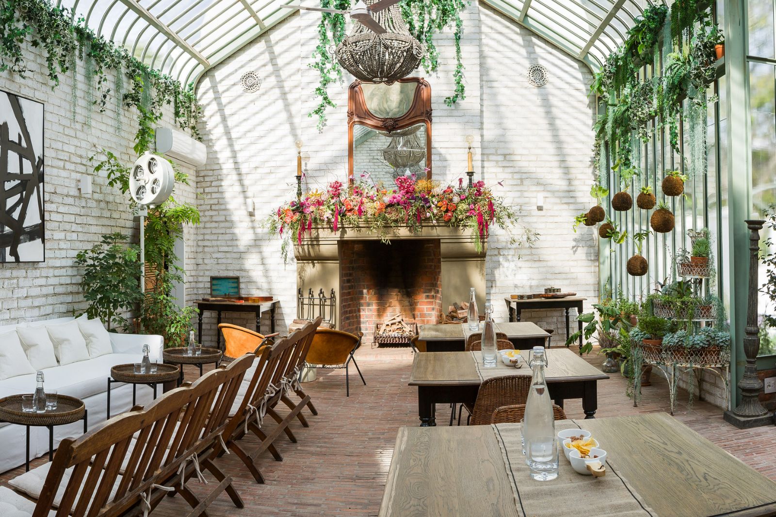 Seating and restaurant area at Akademie Street Boutique Hotel in Cape Town