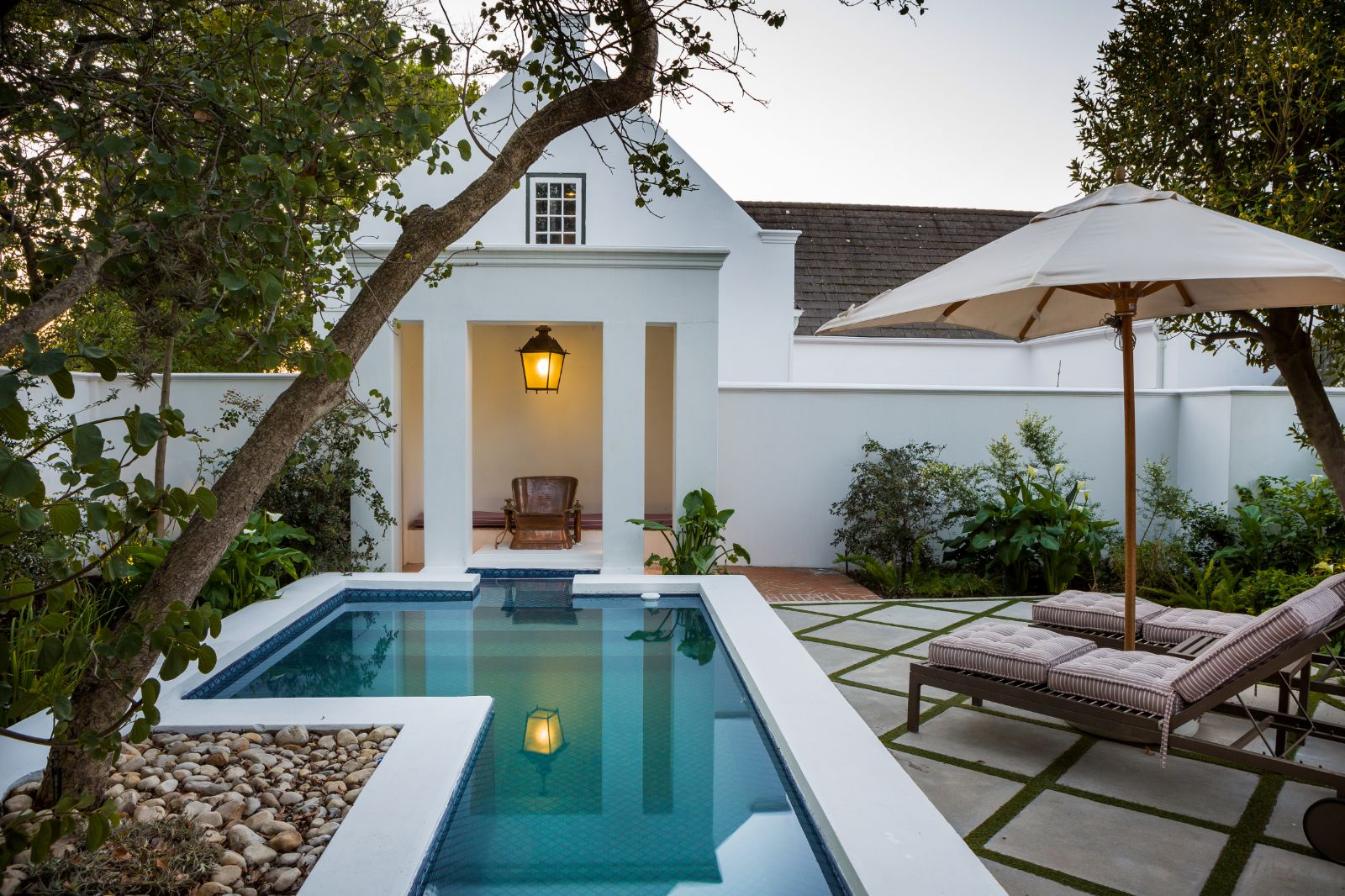 Private pool area of Vreugde suite at Akademie Street Boutique Hotel in Cape Town