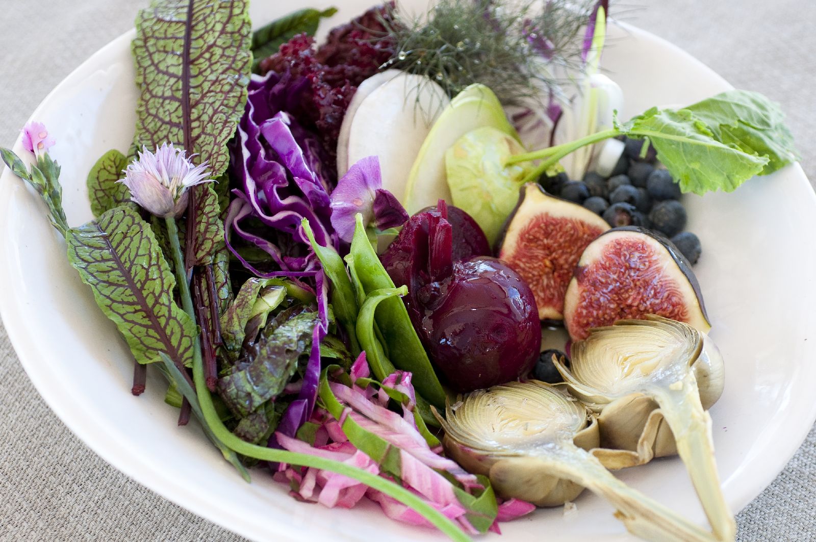 Fresh salad from the gardens at Babylonstoren in South Africa