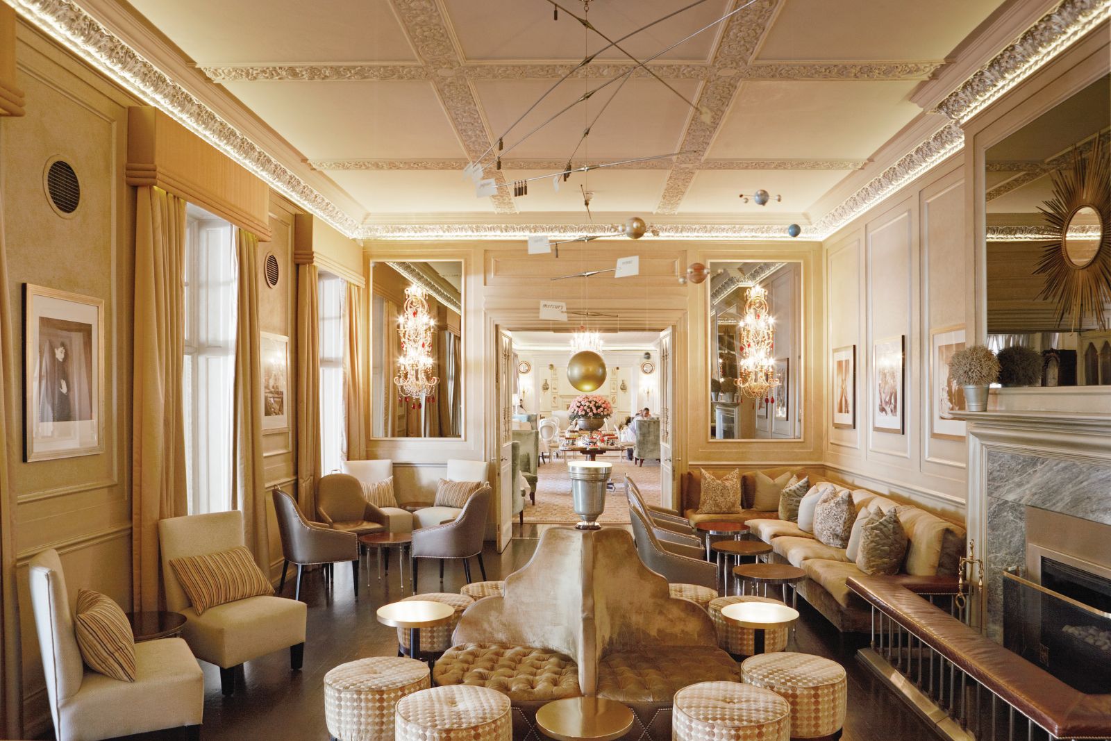 Interior of the bar sitting area at Belmond Mount Nelson in South Africa 