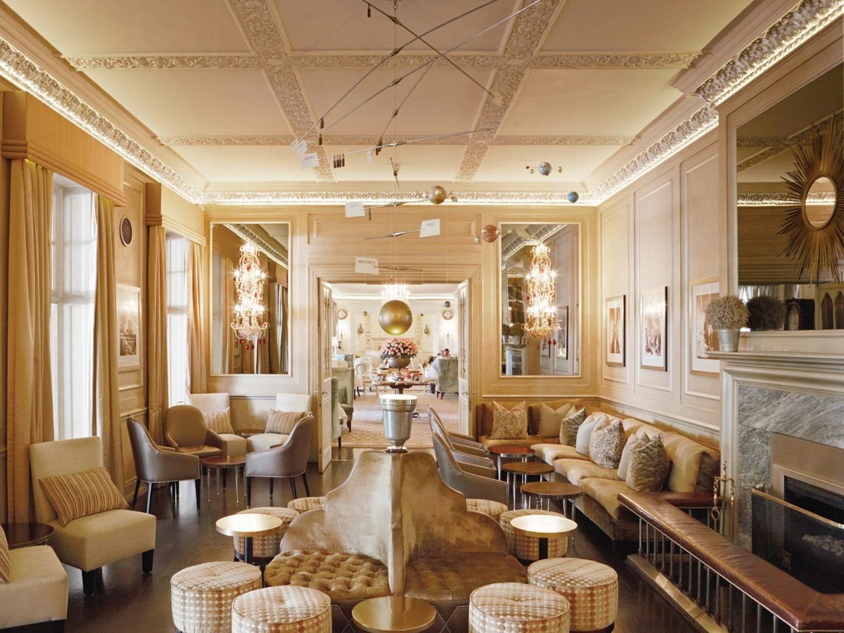 Interior of the bar sitting area at Belmond Mount Nelson in South Africa
