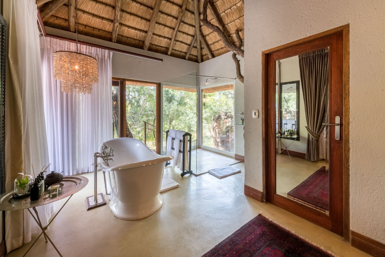 Bathroom view at Dulini in South Africa 