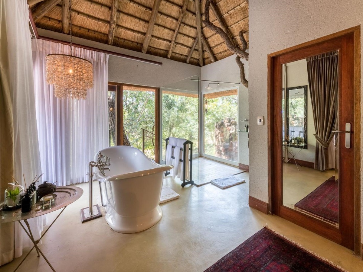 Bathroom view at Dulini in South Africa