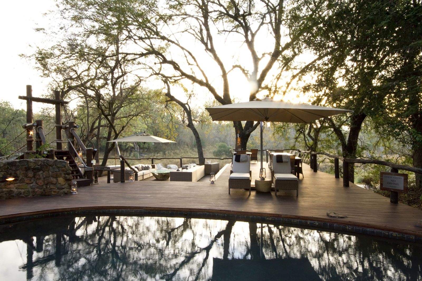 Deck with pool at Dulini in South Africa 