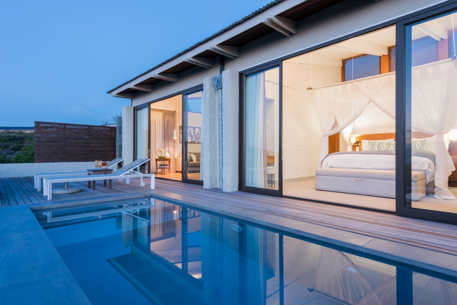 External view of suite 27 and it's private pool at Grootbos Forest Lodge in South Africa