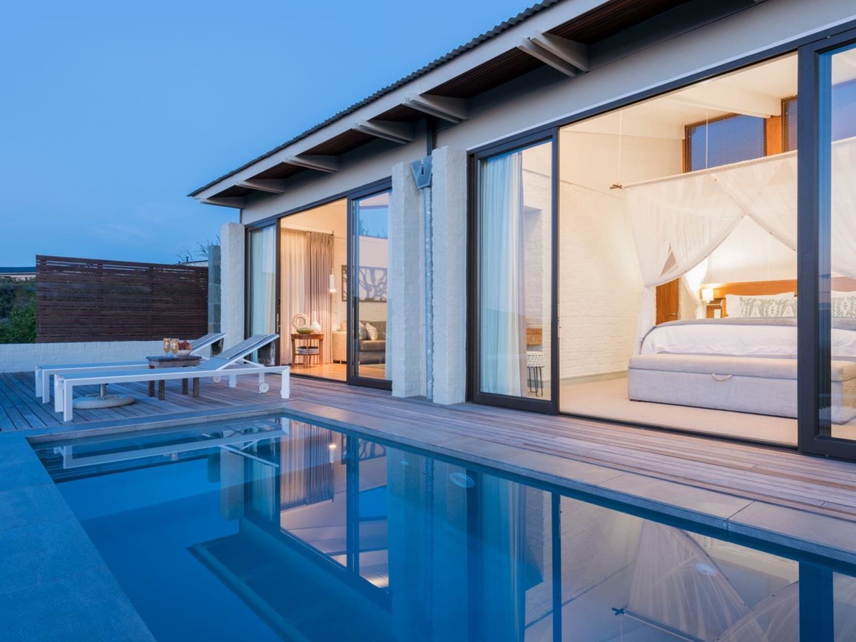 External view of suite 27 and it's private pool at Grootbos Forest Lodge in South Africa