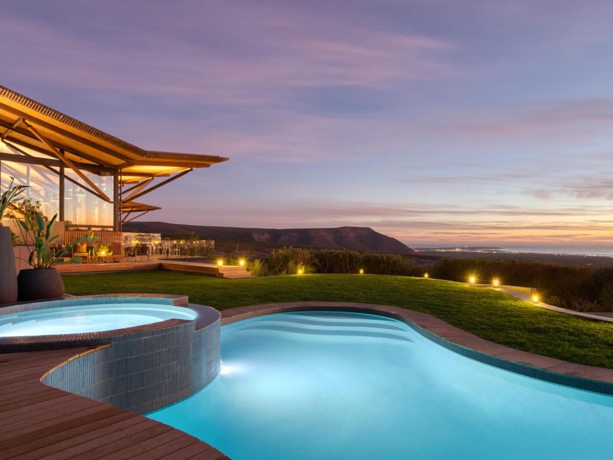 Garden cottage pool view at luxury lodge Grootbos Garden Lodge in South Africa