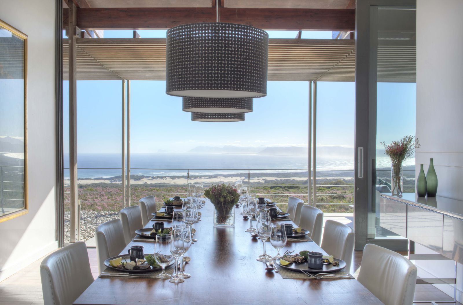Dining room and views at Grootbos Private Villas South Africa