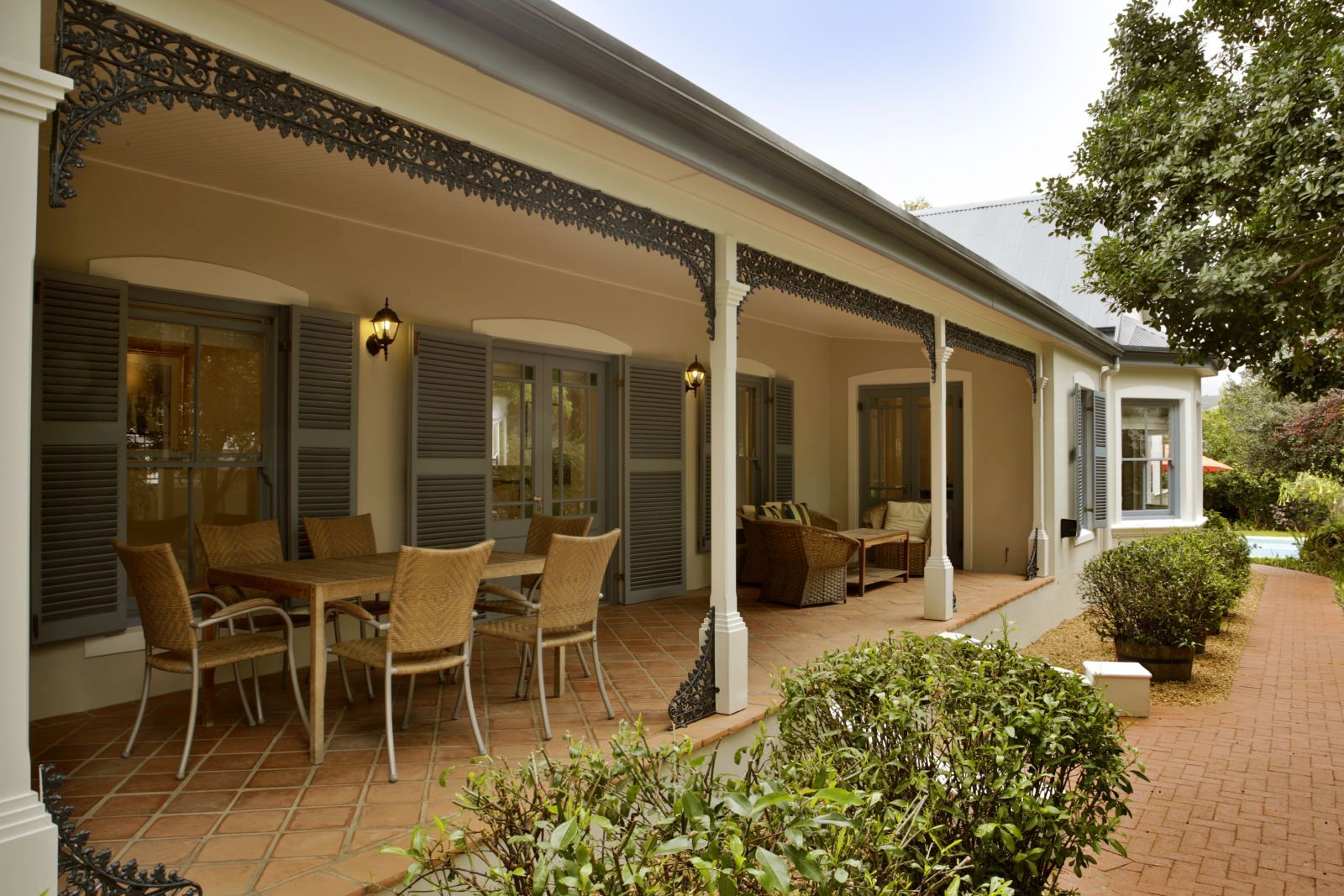 Verandah at Le Quartier Francais in South Africa 