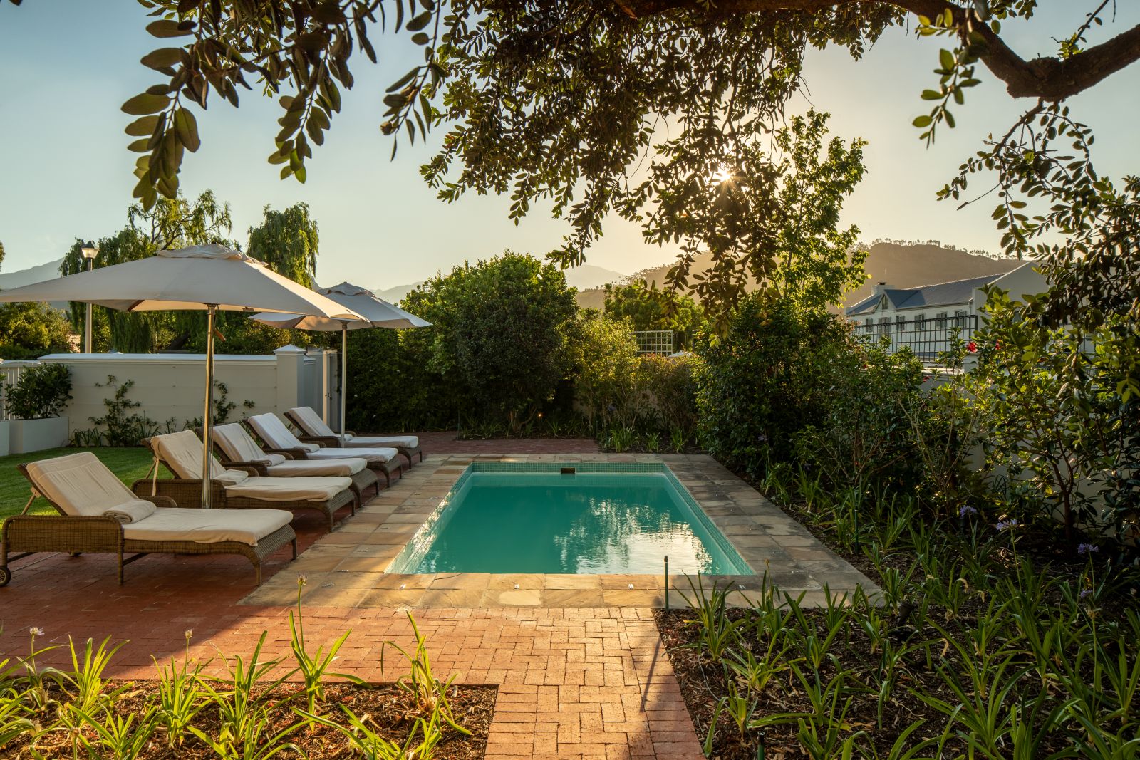 Villa 1 pool area at Le Quartier Francais in South Africa 