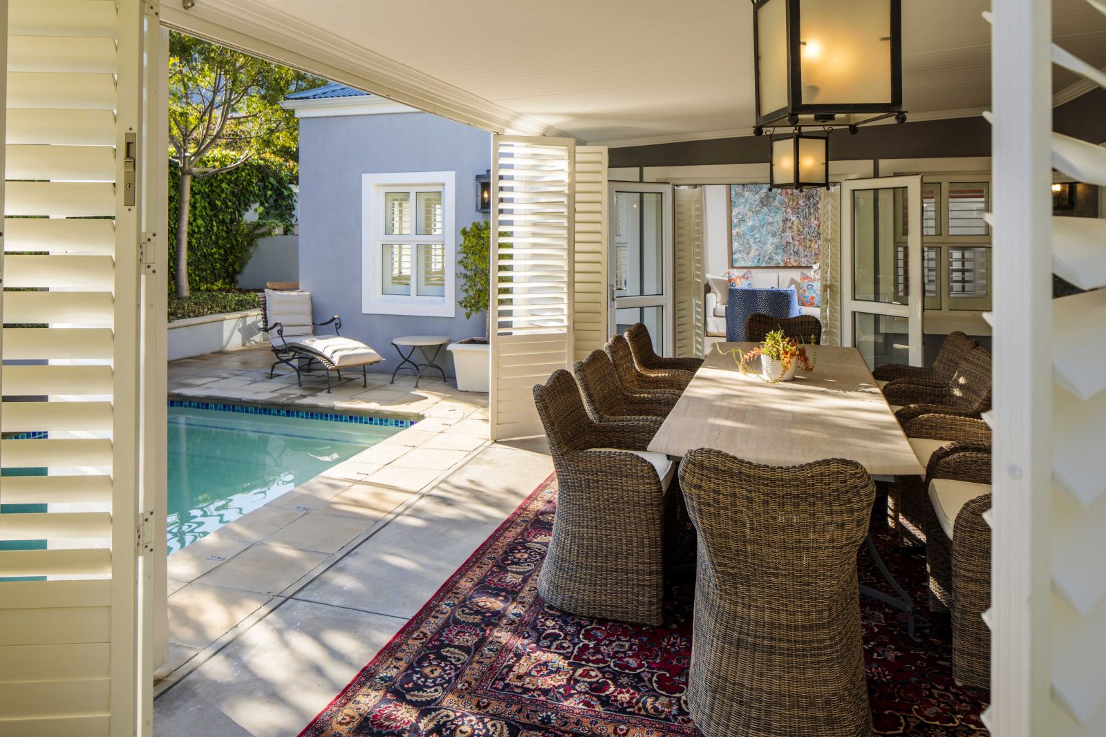 Villa 2 dining area at Le Quartier Francais in South Africa 