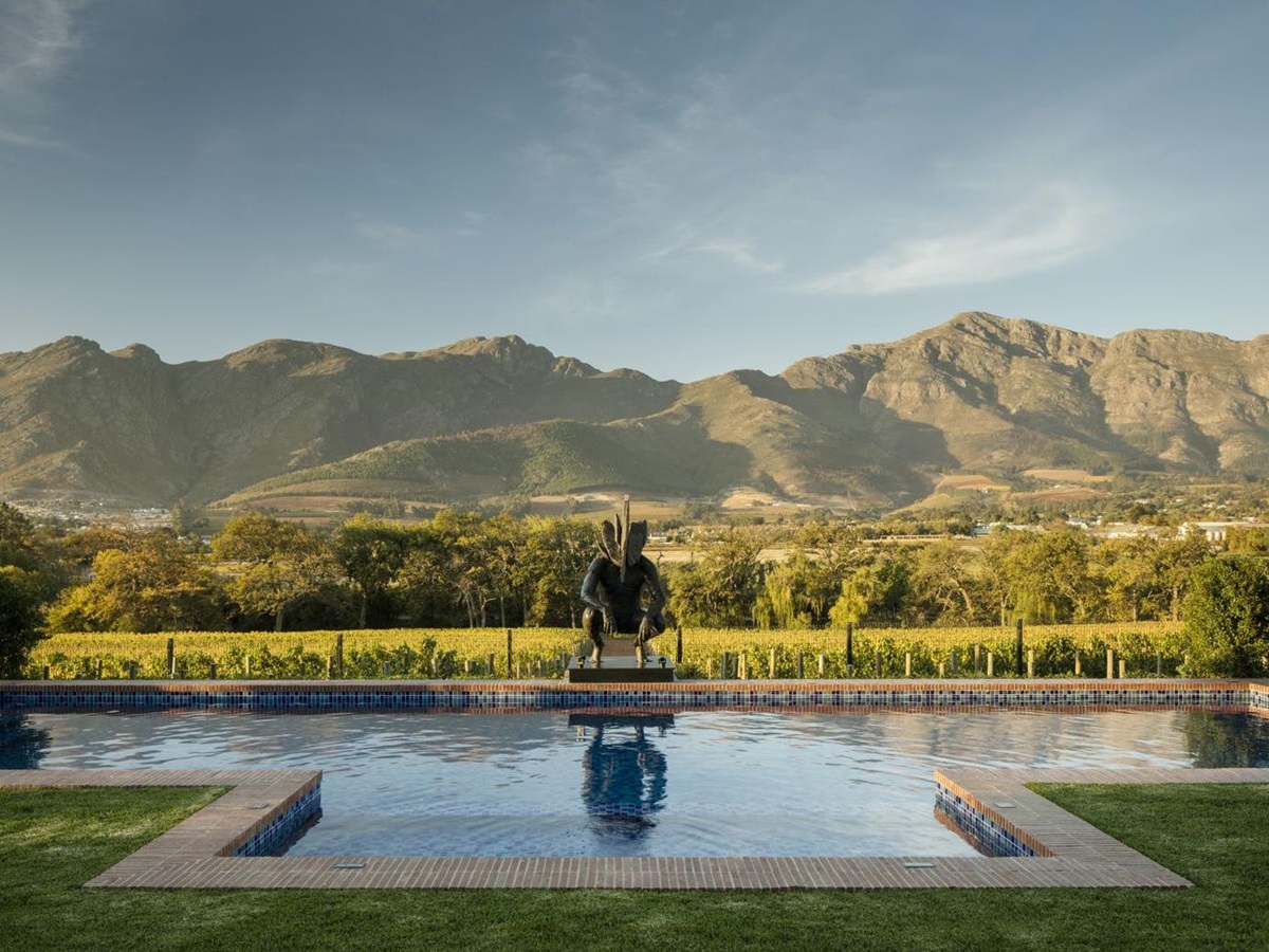 The cottages pool area at Leeu Estates in South Africa