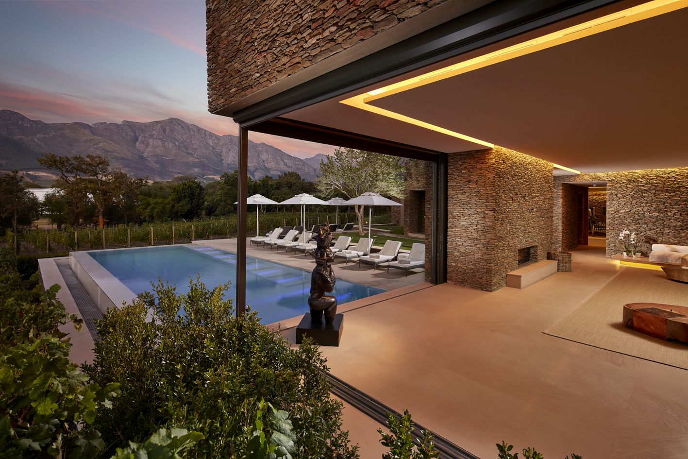 Leeu spa and pool at Leeu Estates in South Africa 