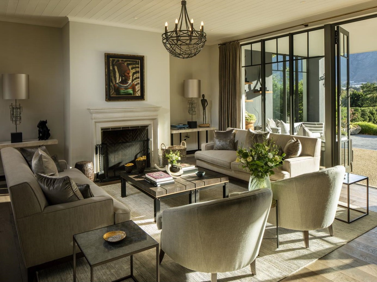 Manor House sitting room at Leeu Estates in South Africa