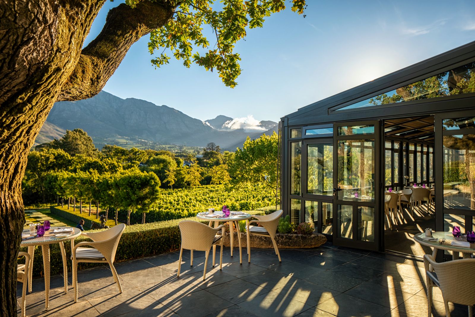 The conservatory at Leeu Estates in South Africa 