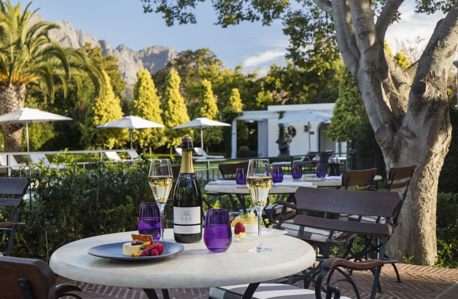 Conservatory terrace at Leeu House in South Africa