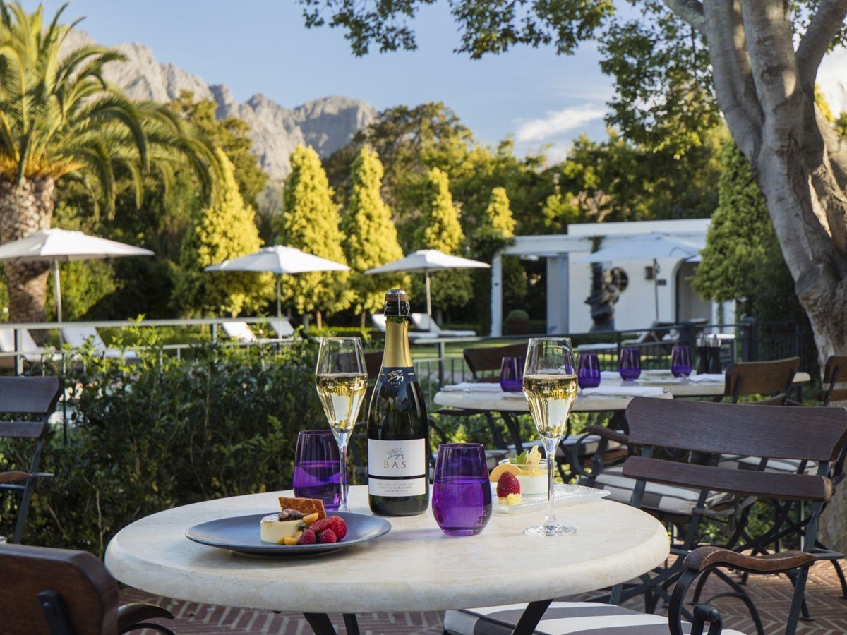 Conservatory terrace at Leeu House in South Africa