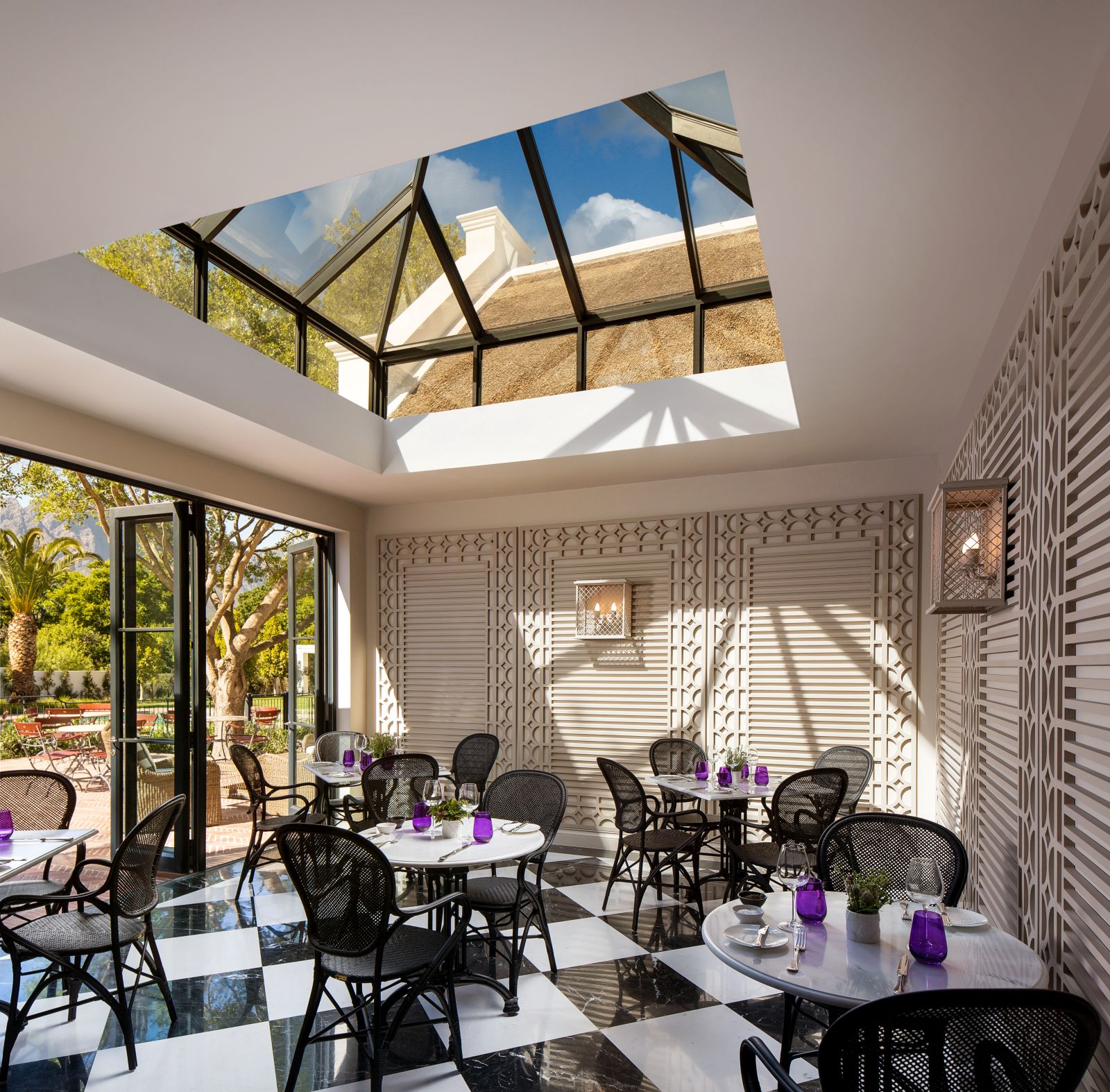 Conservatory interior at Leeu House in South Africa