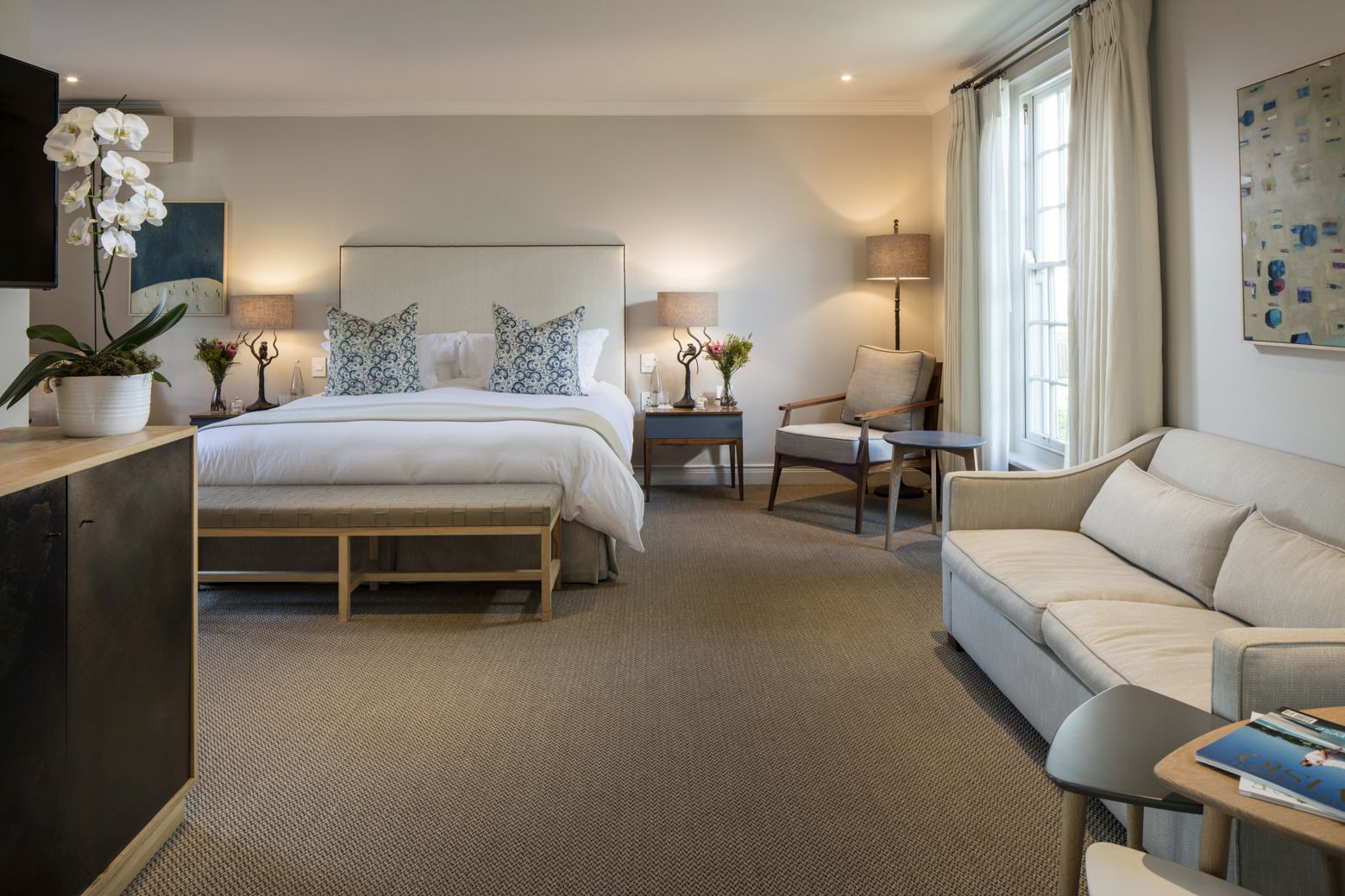 Deluxe bedroom interior view at Leeu House in South Africa