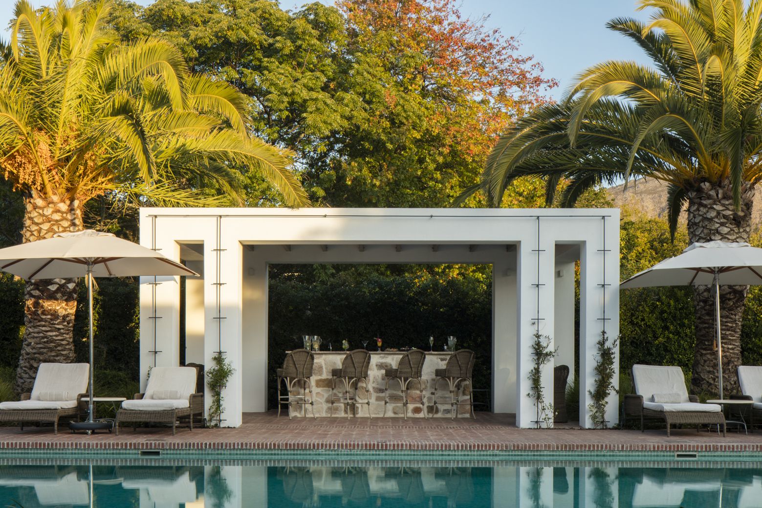 Pool and bar at Leeu House in South Africa