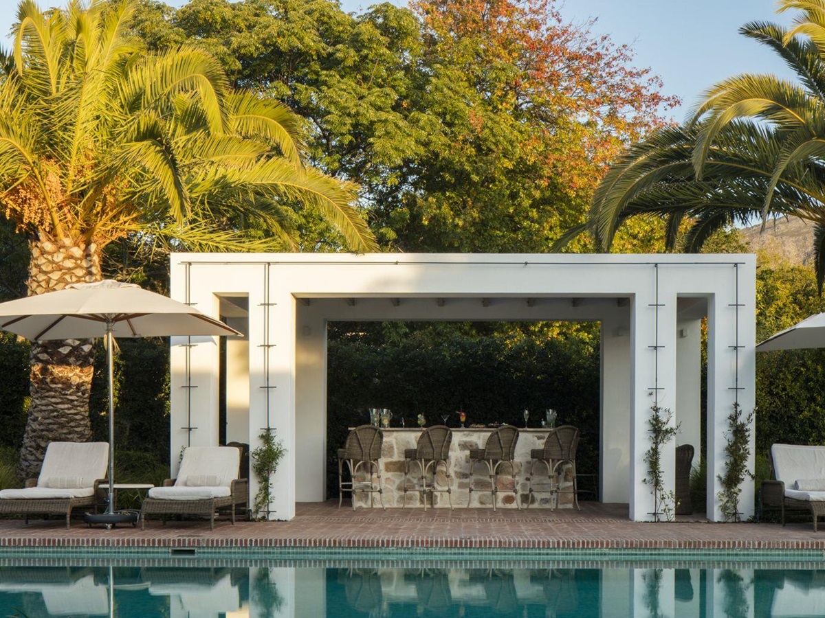 Pool and bar at Leeu House in South Africa