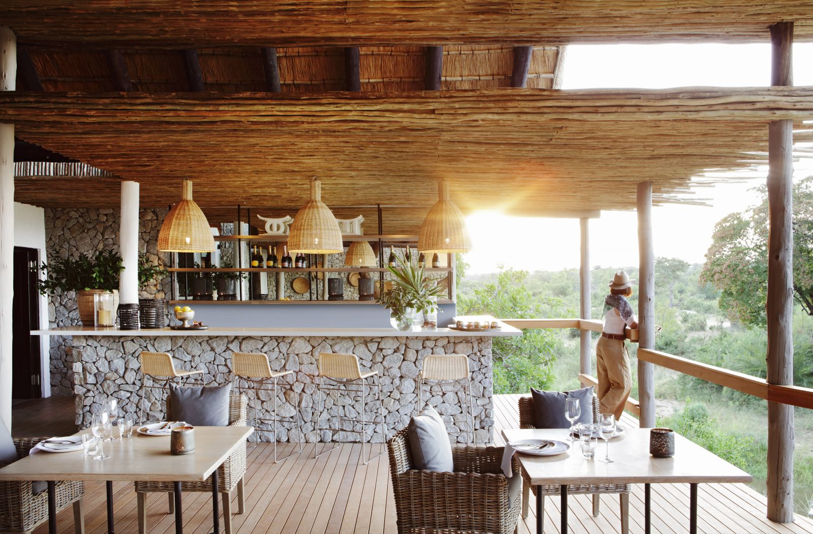 The bar at Londolozi Granite Suites in South Africa