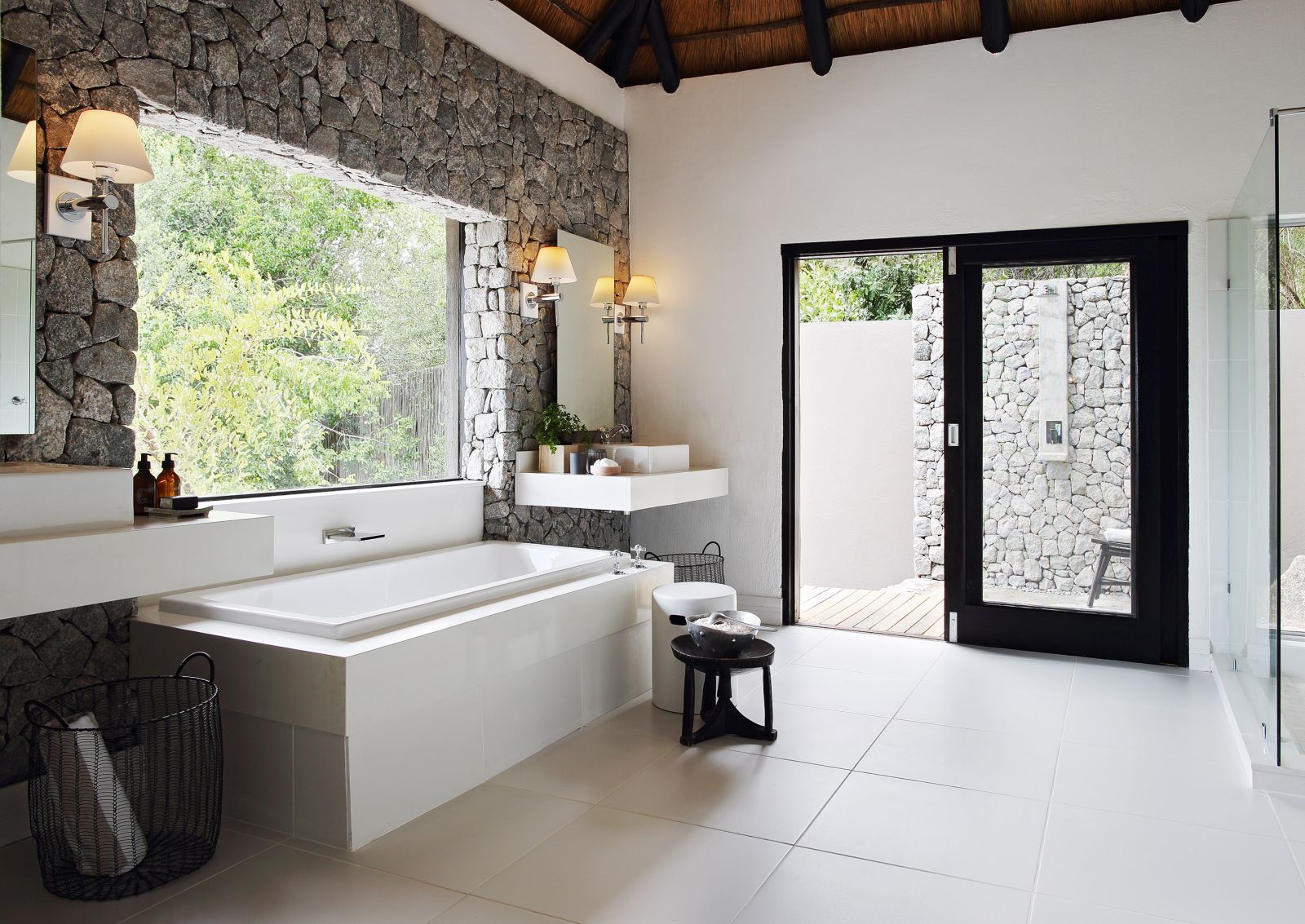 Bathroom at Londolozi Granite Suites in South Africa