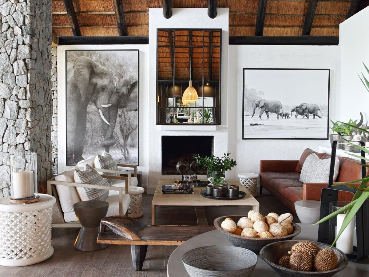 Sitting area at Londolozi Granite Suites in South Africa