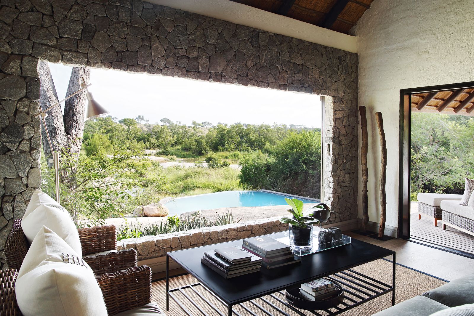 View from sitting area at Londolozi Granite Suites in South Africa