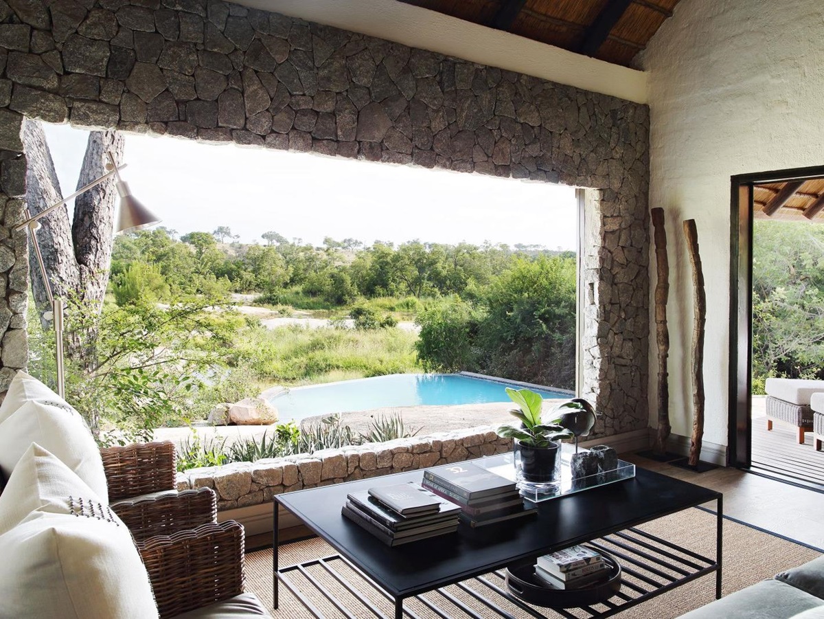 View from sitting area at Londolozi Granite Suites in South Africa