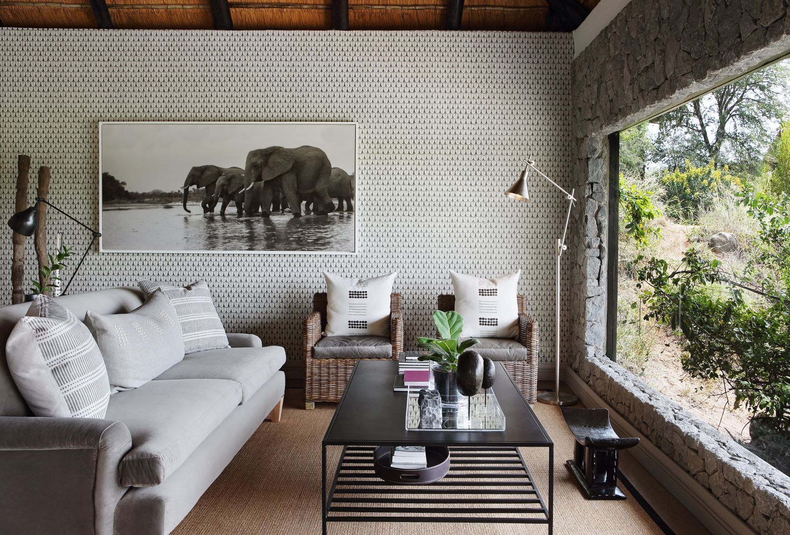 Sitting area at Londolozi Granite Suites in South Africa