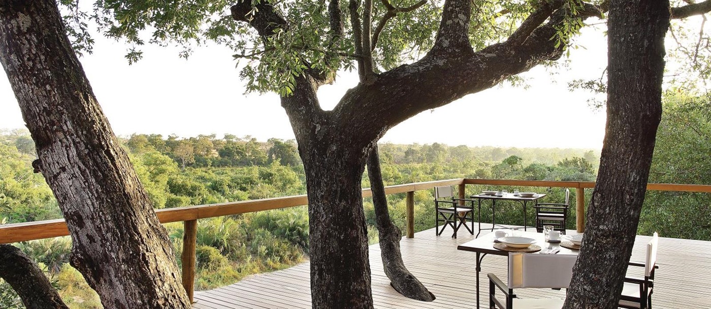 View from deck at Londolozi Tree Camp in South Africa