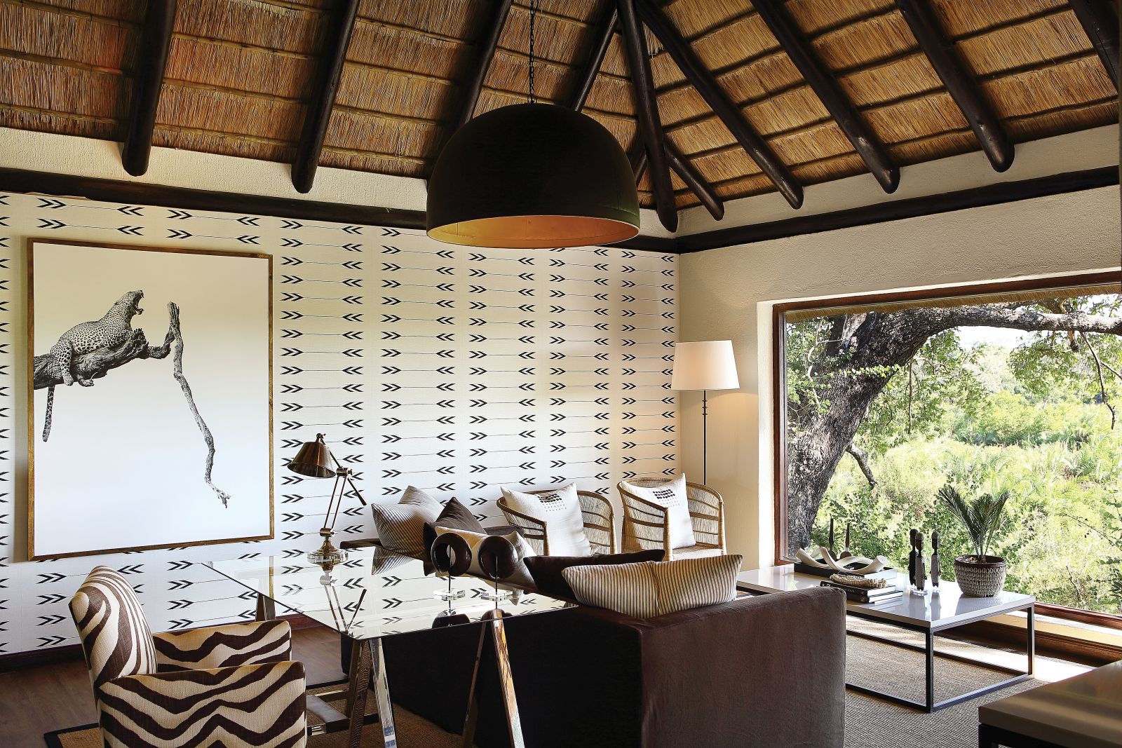 Suite sitting room view at Londolozi Tree Camp in South Africa
