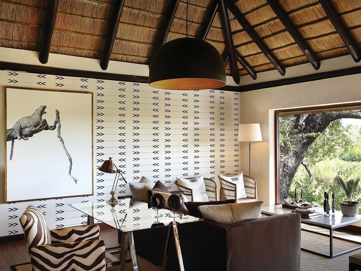 Suite sitting room view at Londolozi Tree Camp in South Africa