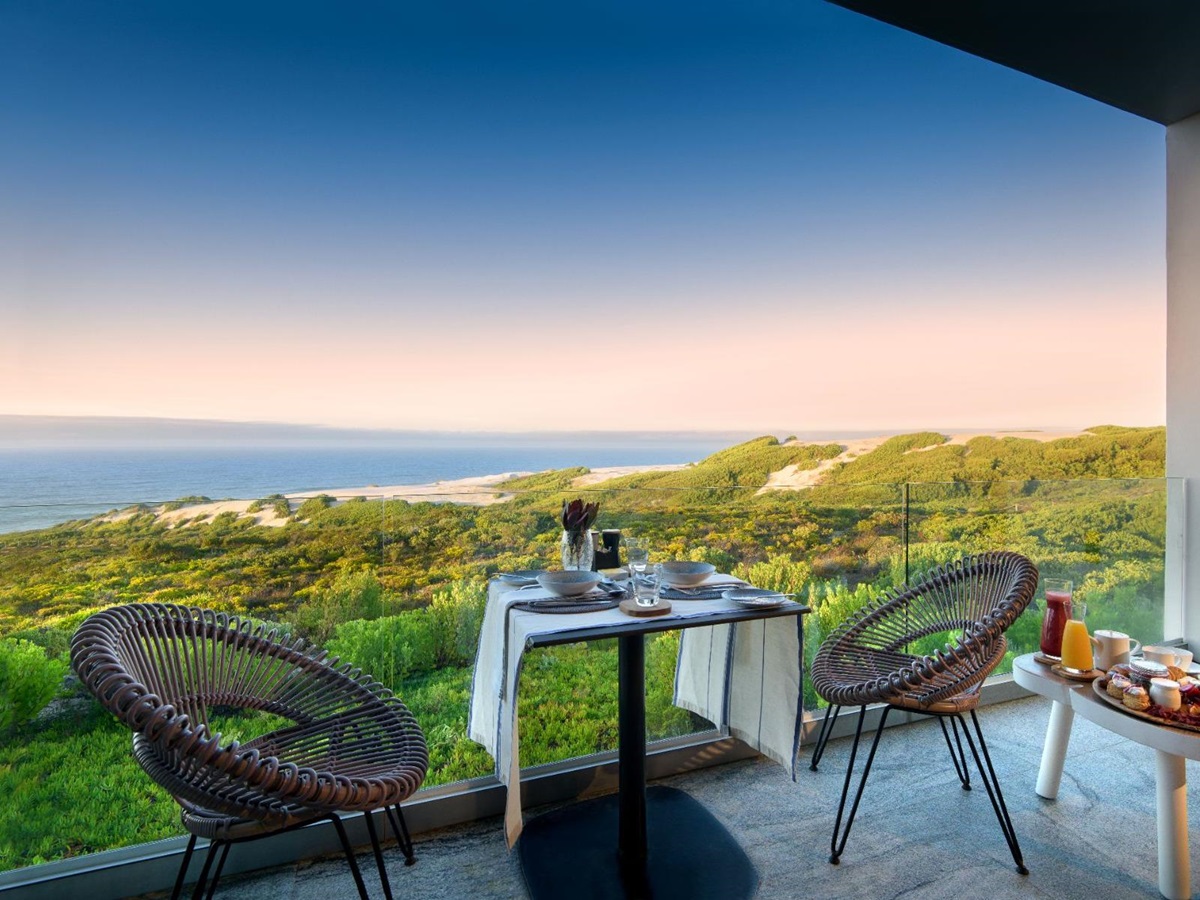 Views from a private balcony at Morukuru Beach Lodge in the De Hoop Nature Reserve