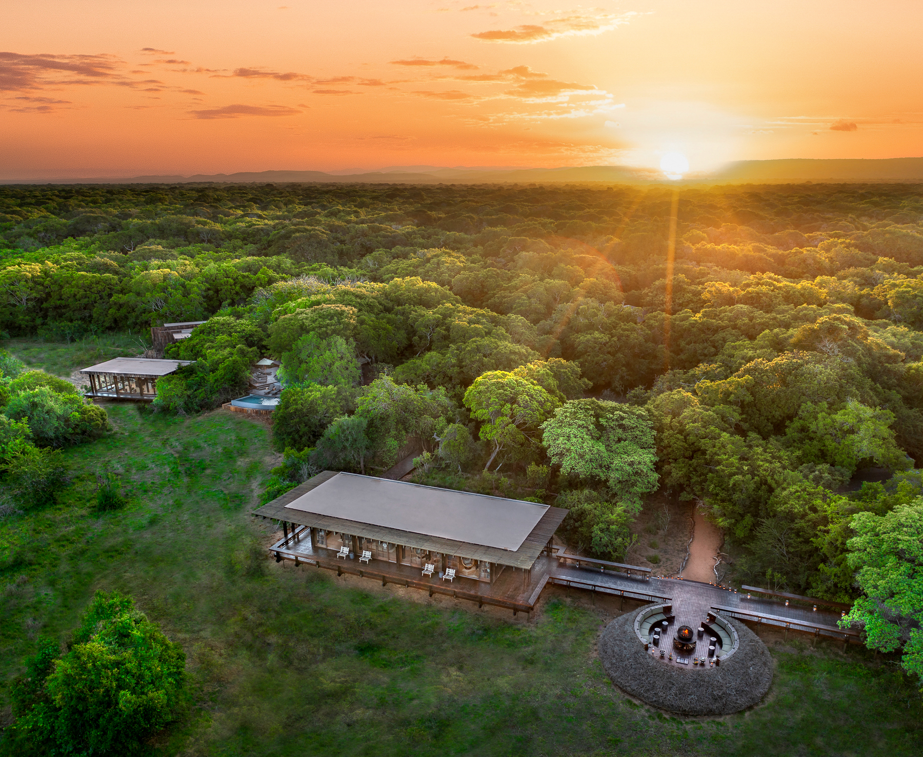 Aerial view of Forest Lodge in South Africa