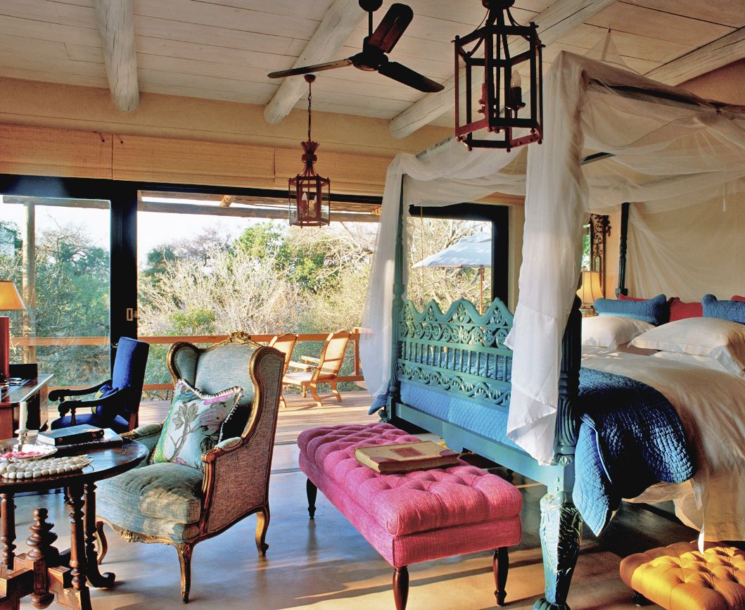 Africa house bedroom at Royal Malewane in South Africa