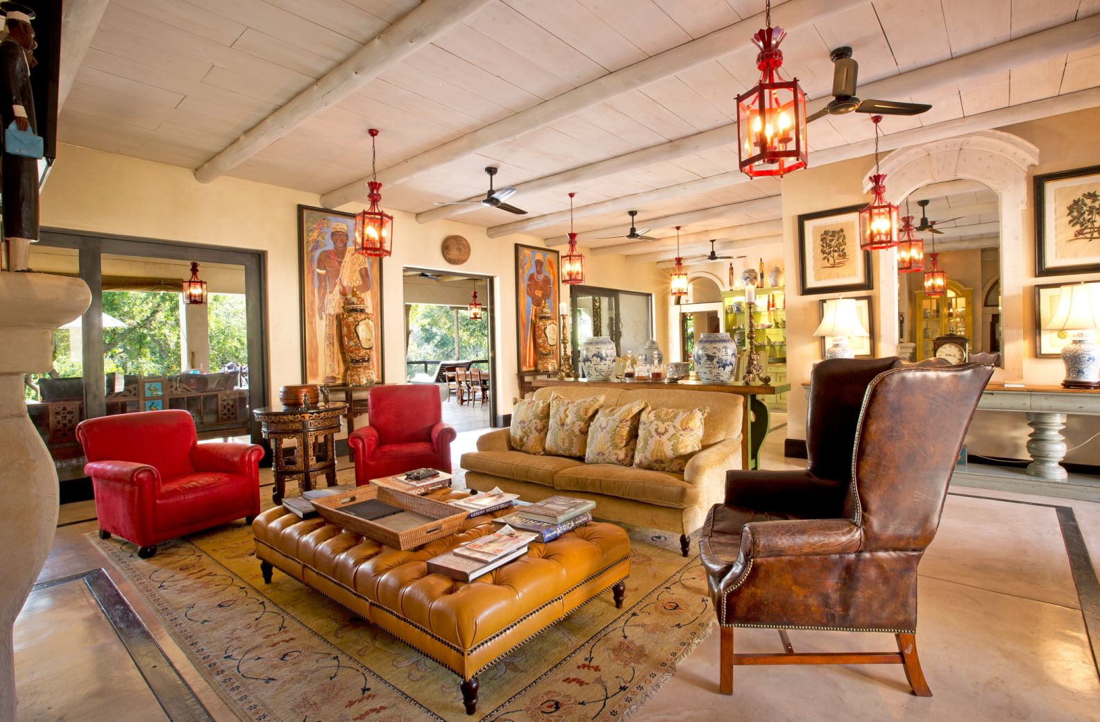 Africa house sitting room at Royal Malewane in South Africa