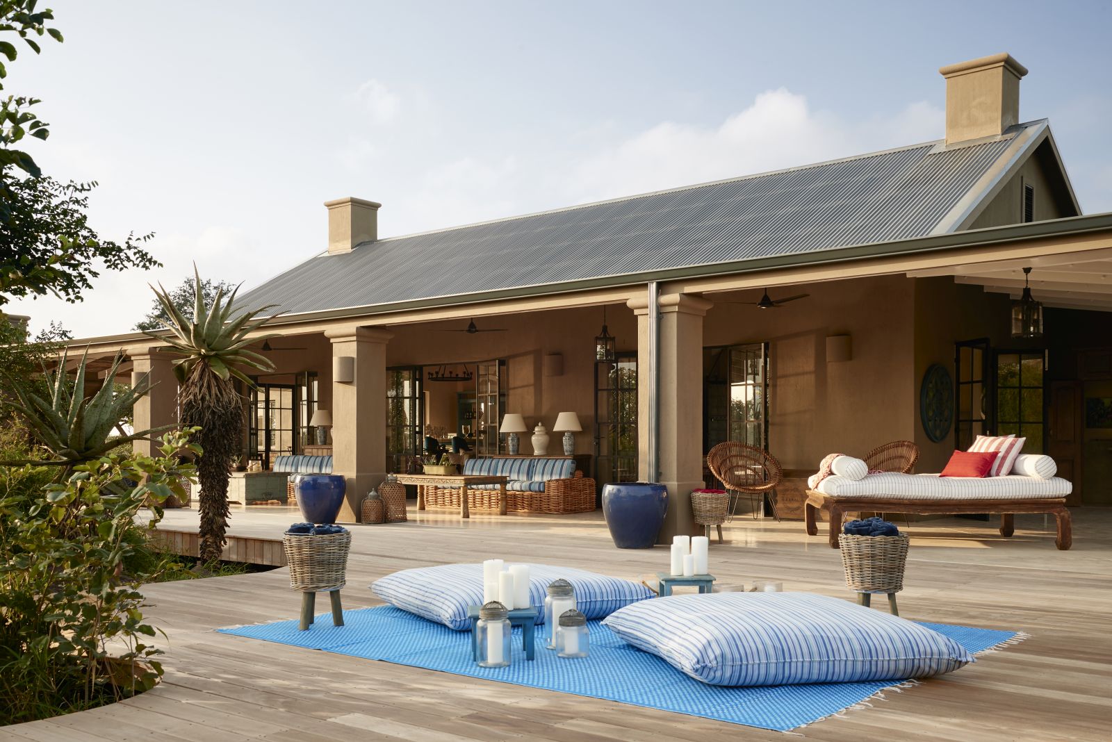 The farmstead main deck at Royal Malewane in South Africa