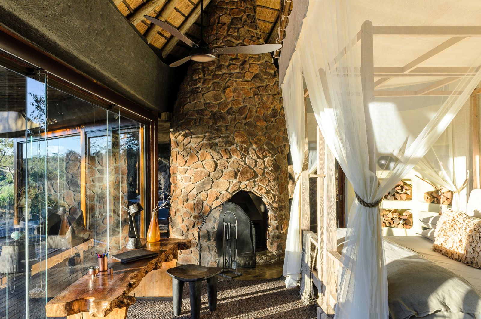 View from bedroom at Singita Boulders Lodge in South Africa