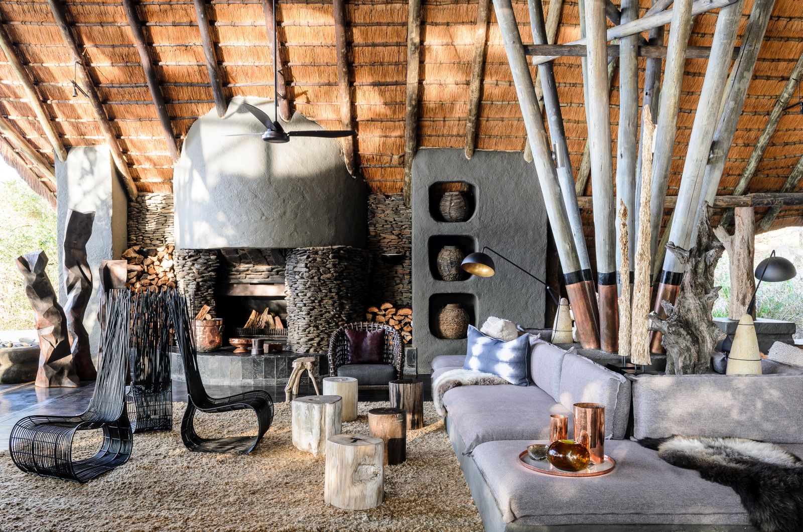 Main sitting room at Singita Boulders Lodge in South Africa