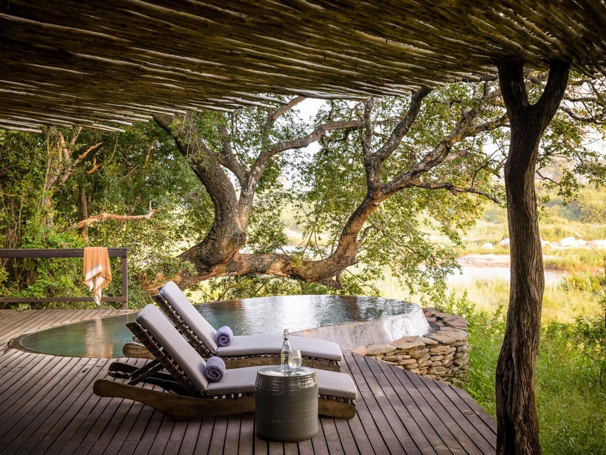 Pool area at Singita Boulders Lodge in South Africa