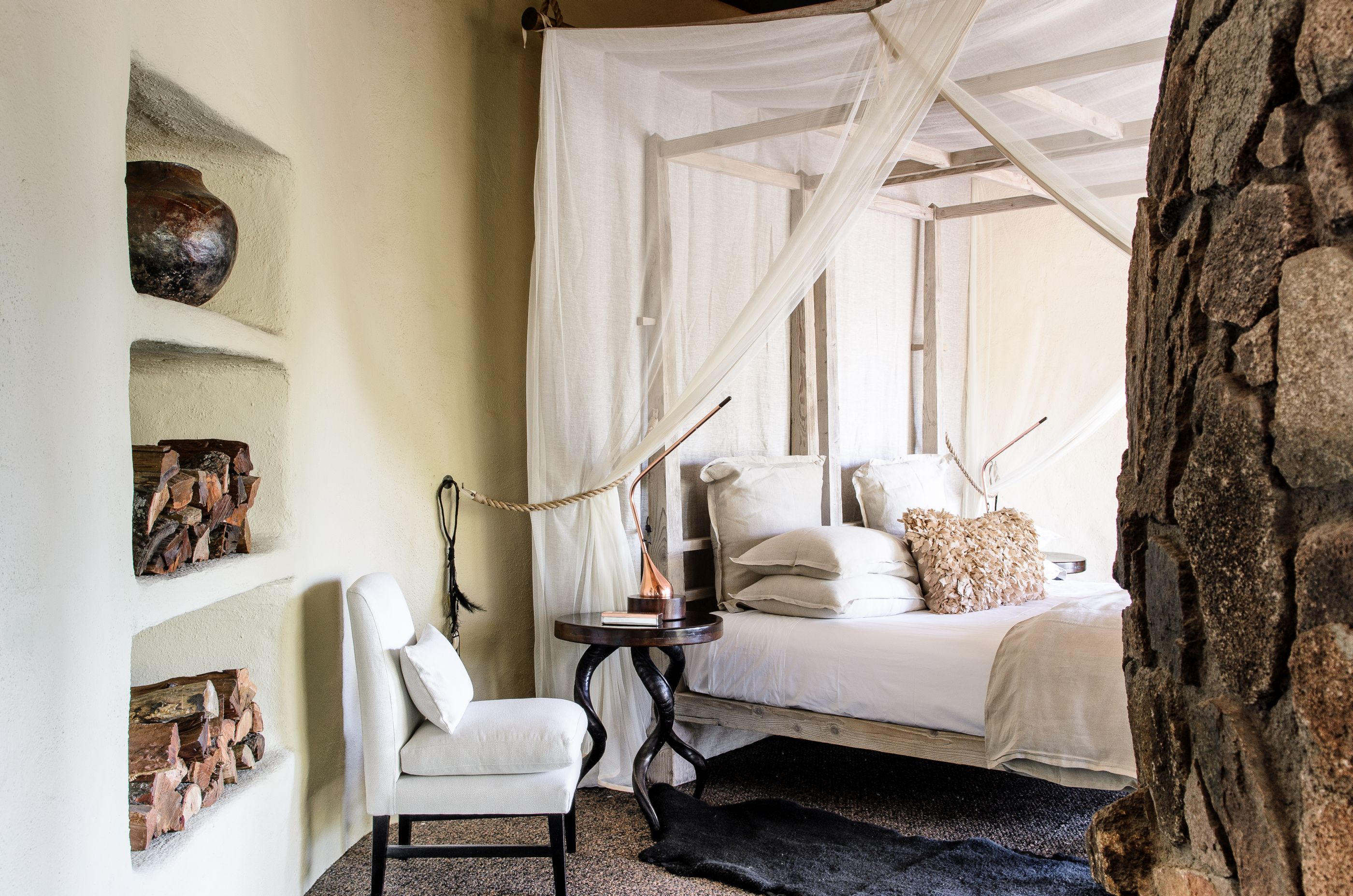 A bedroom at Singita Boulders