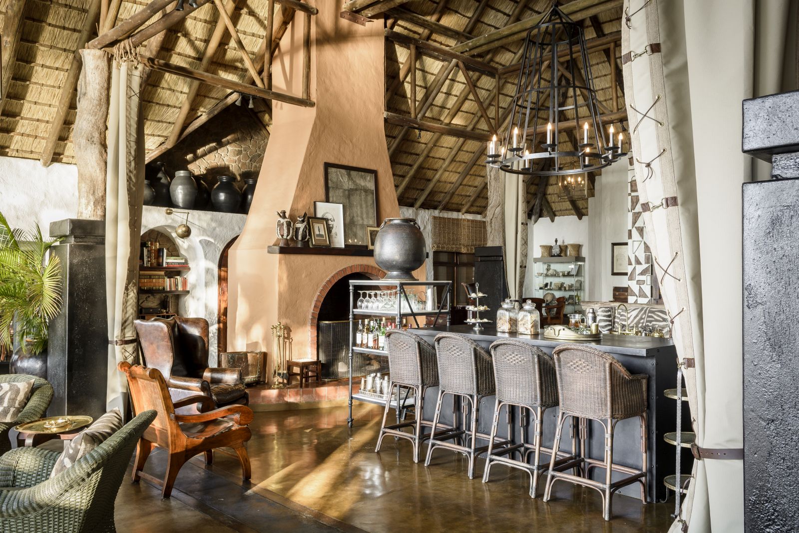 The bar at Singita Ebony Lodge in South Africa