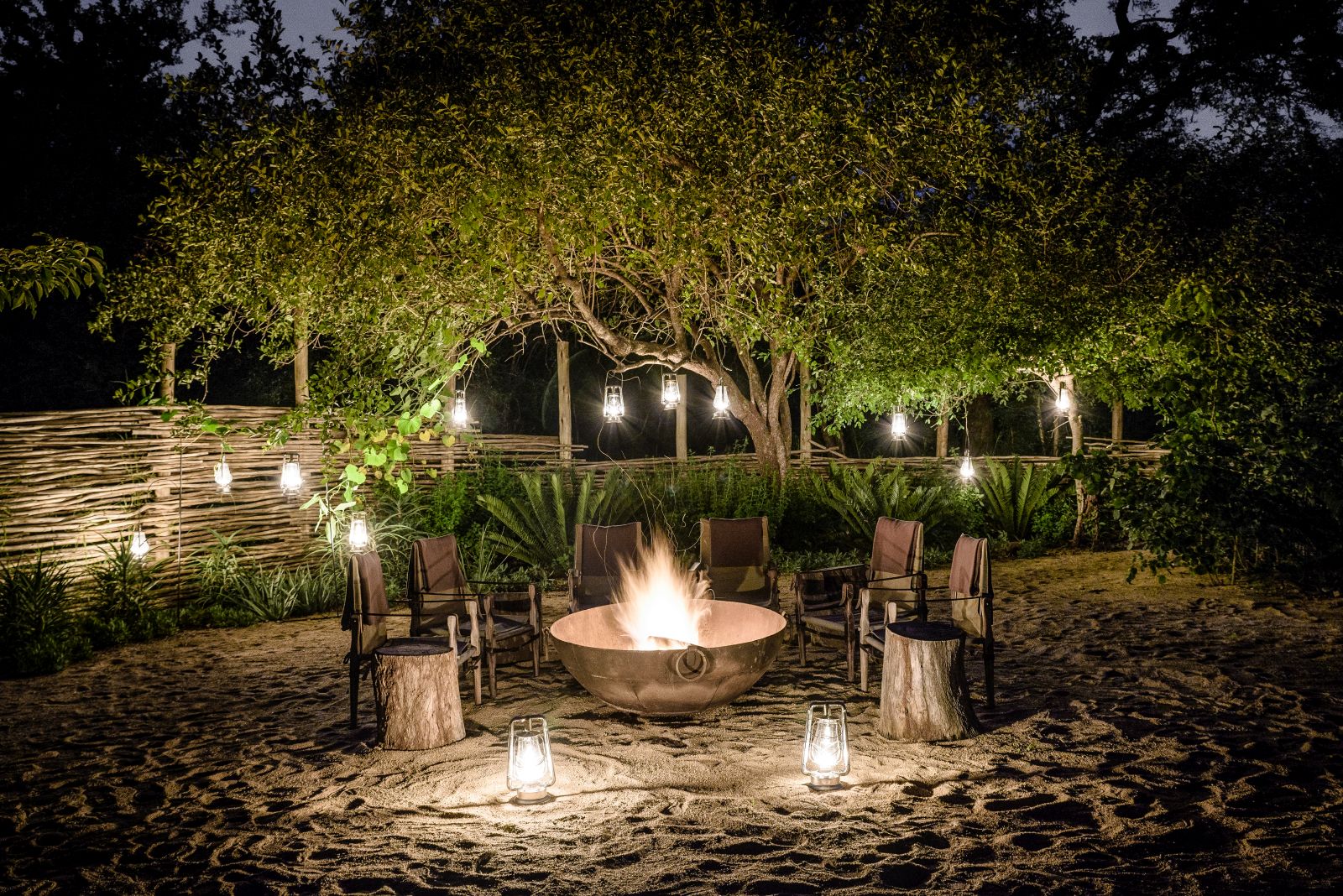 Campfire at Singita Ebony Lodge in South Africa
