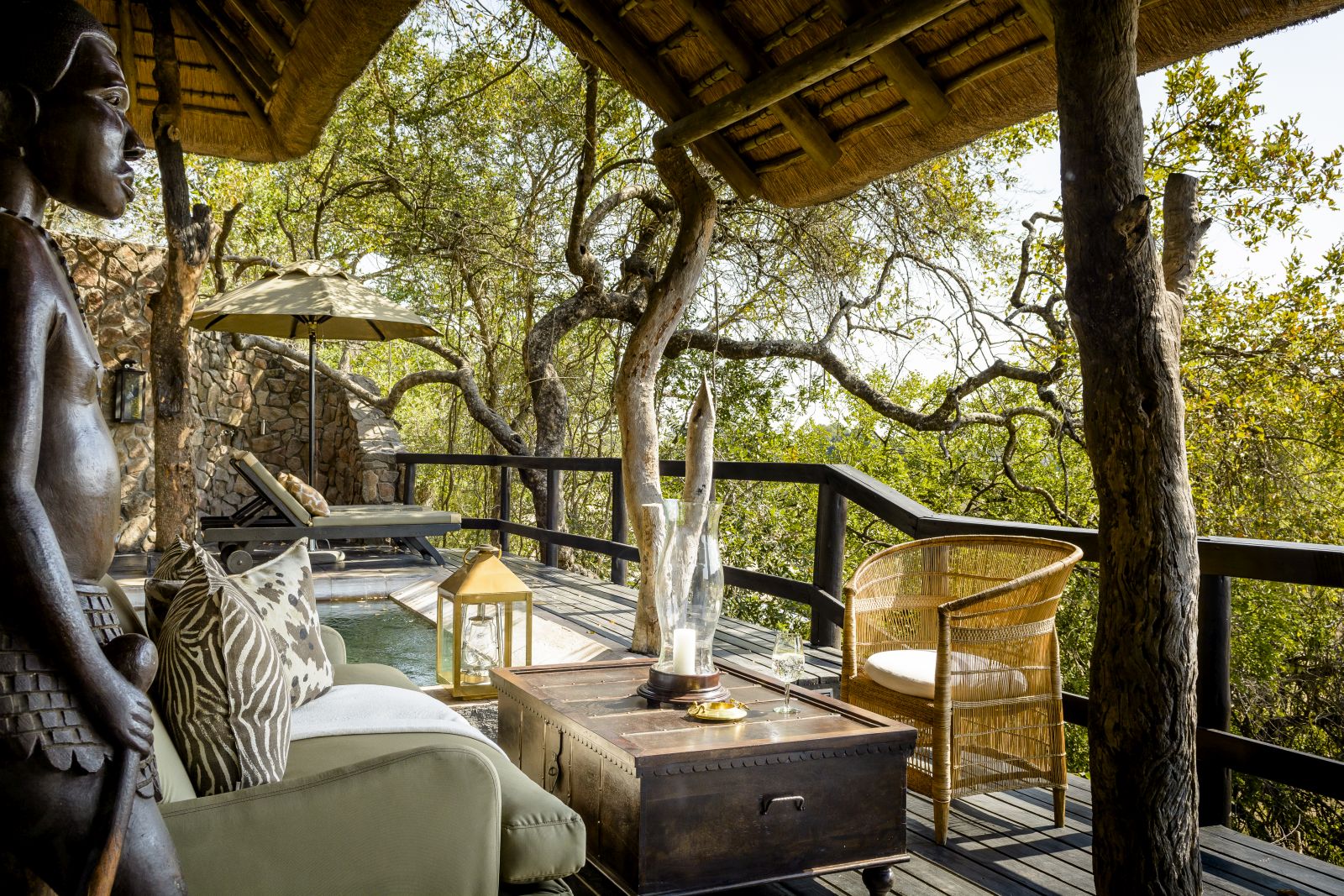 Deck with pool at Singita Ebony Lodge in South Africa