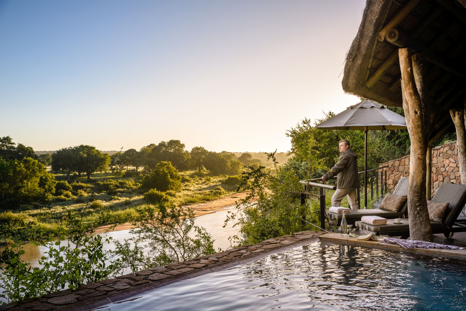 Pool view at Singita Ebony Lodge in South Africa